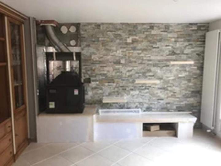 Installation cheminée double face Herblay