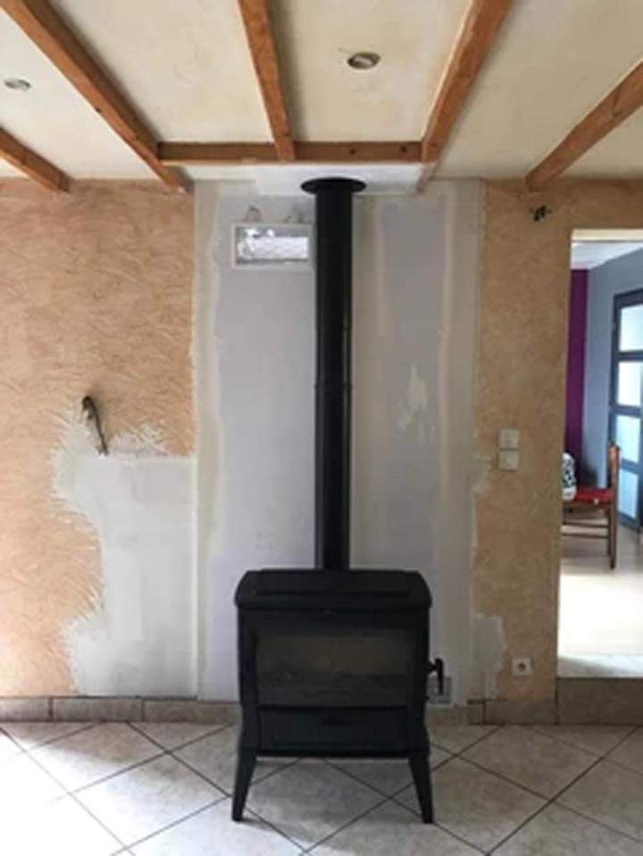 Installation cheminée rustique Herblay